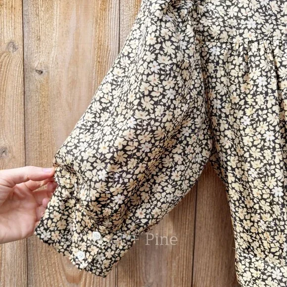 Sandro Enrika Floral Midi Dress Size 38 FR US Size 6 Beige Silk Wrap Dress - Picture 9 of 17